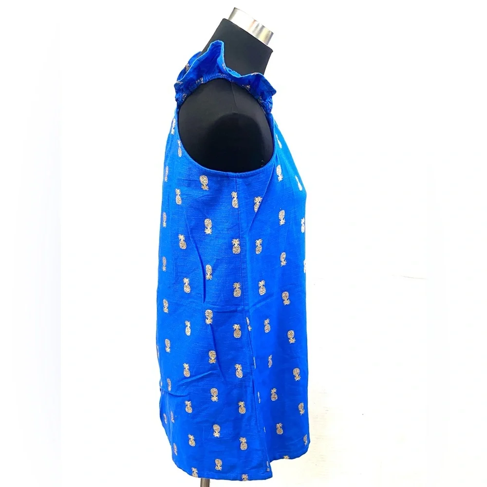 Old Navy Youth Girls Royal Blue/Gold Pineapple A-Line Dress NWT